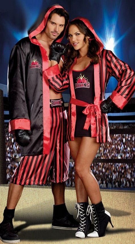 Boxing Champ Costume Mens Deluxe Boxing Couple, Boxing Costume, Boxer Halloween, Boxer Costume, College Costumes, Easy College Halloween Costumes, Best Costumes, Costumes For Couples, Costumes College