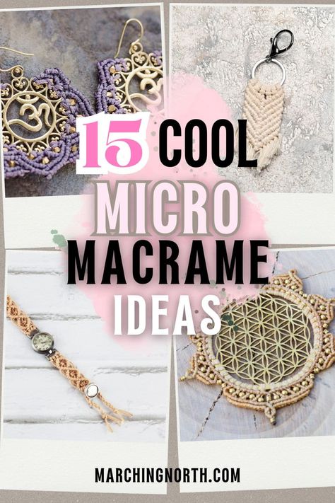 Dive into the top 15 Best Micro Macrame Ideas perfect for any skill level. From dazzling jewelry to even cute accessories and decor, these ideas will spark your creativity and have you knotting away in no time. What To Do With Macrame Scraps, Micro Macrame Tutorial Beginner Beaded Bracelets, Micro Macrame Bracelet Patterns, Easy Macrame Jewelry, Small Macrame Gift Ideas, Macrame Magnet Diy, 2mm Macrame Cord Projects, Macromae Knots, Macrame Gifts Diy Projects