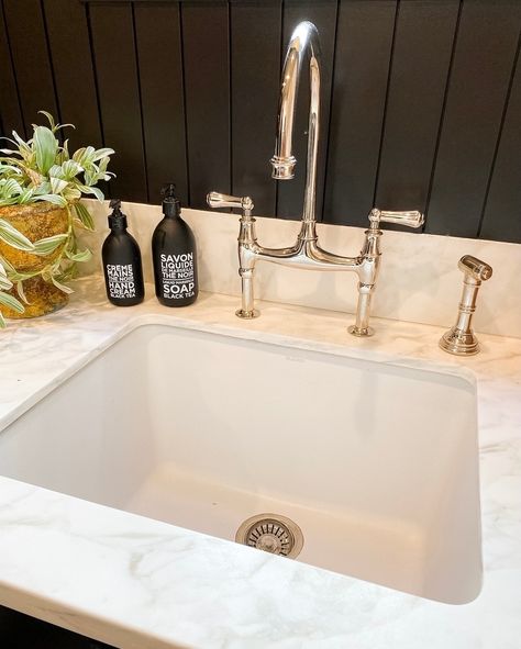 The laundry room deserves a pretty faucet too!!🤩​​​​​​​​ ​​​​​​​​ ​​​​​​​​ ​​​​​​​​ *Potted plant not provided by Heirloom* Laundry Room, Faucet, New Homes, Quick Saves