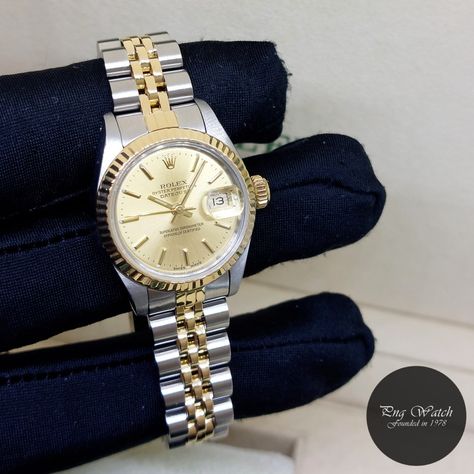 Rolex 26mm Oyster Perpetual Champagne Indexes Dial Lady Datejust REF: 69173 (With certificate)! Rolex 26mm, Rolex Datejust Women, Rolex Oyster Perpetual Datejust, Oyster Perpetual Datejust, Rolex Oyster Perpetual, Rolex Oyster, Oyster Perpetual, Rolex Datejust, Rolex