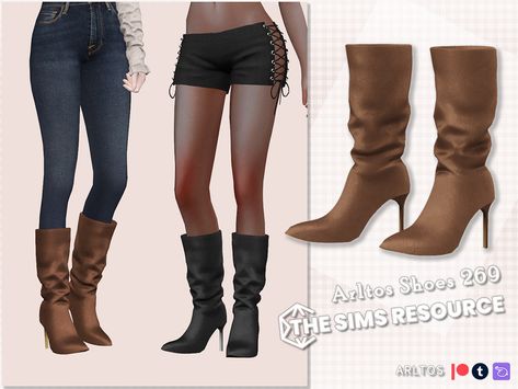 The Sims Resource - Slim-heeled boots Sims 4 Heel Boots, Sims 4 Cc Doc Martens, Sims 4 Cc Boots, Pearl Slippers, Dress With Gloves, Cc Shoes, Sims 4 Body Mods, Sims 4 Teen, Sims 4 Toddler