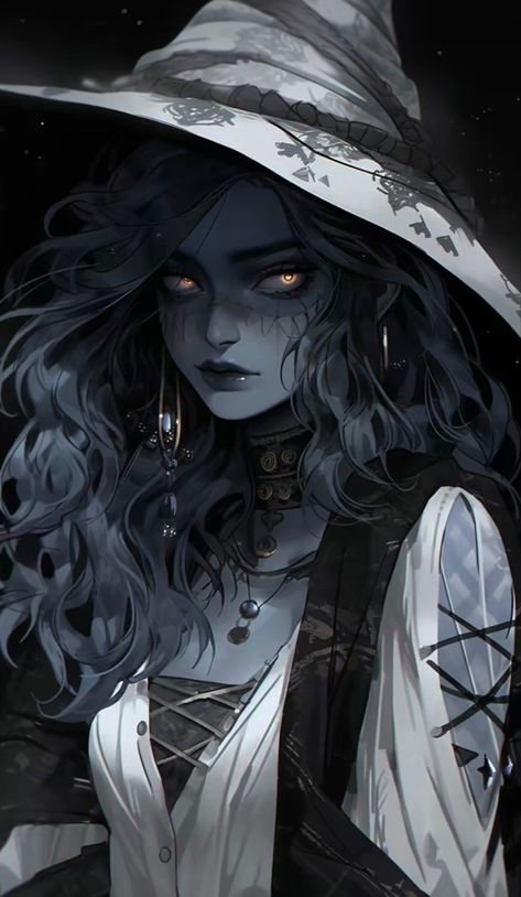 Corrupted Oc Design, Cosmic Witch Art, Female Changeling Dnd, Witch Oc Character Inspiration, Dnd Changeling Female, Dnd Hexblood, Hexblood Character Art, Dark Witch Drawing, Hexblood Dnd