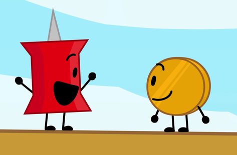 Bfb Coiny And Pin, Coinpin Bfb, Pin Bfb, Bfdi Characters, You're My Favorite, Pin I, Matching Pfps, Ship Art, Matching Pfp