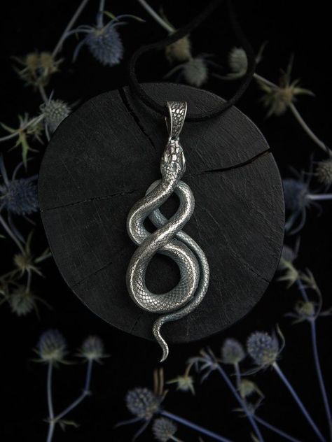 Statement silver snake pendant. Serpent gothic alchemy occult | Etsy Large Snake, Snake Pendant, Witch Jewelry, Snake Jewelry, Indian Jewelry Sets, Hippie Necklace, Bee Necklace, Earrings Inspiration, Fantasy Jewelry