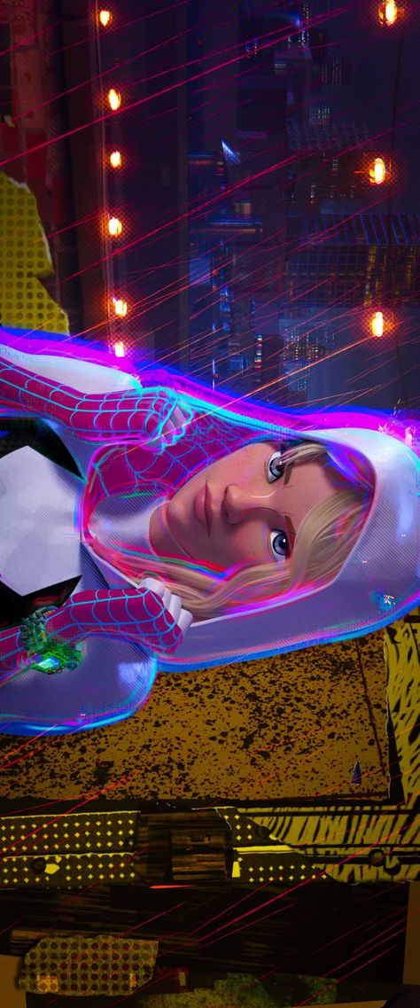 Miles Morales X Gwen Stacy Fanart, Spiderverse Scenes, Spiderman Into The Spiderverse Art, Gwen Stacy Into The Spiderverse, Spider Gwen Wallpaper, Gwen Stacy Wallpaper, Simple Pfp, Gwen Wallpaper, Spiderman Gwen Stacy