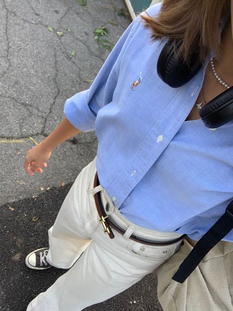 Blue Polo Shirt Outfit Women, Ralph Lauren Shirt Outfit, Polo Ralph Lauren Women Outfits, Oxford Shirt Outfit, White Ralph Lauren Shirt, Polo Shirt Outfit Women's, Blue Ralph Lauren Shirt, Ralph Lauren Shirt Women, Polo Ralph Lauren Outfits