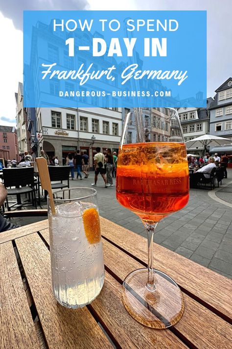 One Day in Frankfurt: How to Spend a Layover in Frankfurt, Germany. Frankfurt, Germany is a major hub in Europe for airport travel so it is likely when you are traveling through Europe you may find you have some time to spend in Frankfurt on a layover. If so this travel guide is for you! It is worth it to get out of the airport and explore this unique and charming German town. What To Do In Frankfurt Germany, Frankfurt Germany Food, Castle Bavaria, Frankfurt Airport, Frankfurt Germany, Germany Travel Guide, Breakfast Places, Travel Through Europe, Airport Travel