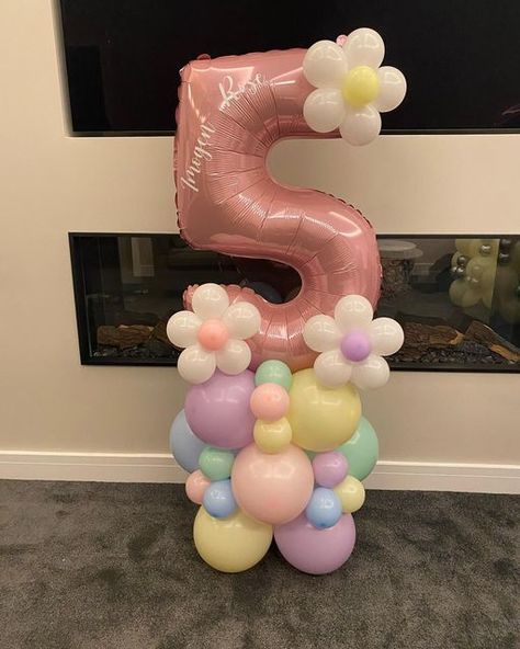 Imogen Rose, 5th Birthday Girls, Beautiful Balloons, Frozen Birthday Theme, Baby Birthday Cakes, Birthday Happy, Birthday Numbers, Girl Decor, Balloon Decorations Party