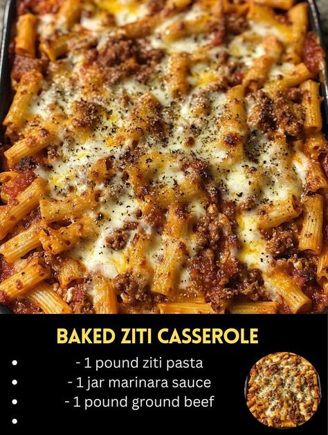 DUMP MEALS | Baked Ziti Casserole | Facebook Italian Sausage And Pasta, Baked Ziti Casserole, Ziti Casserole, Ziti Pasta, Italian Sausage Pasta, Ziti Recipes, Dump Meals, Baked Ziti, Pasta Bake