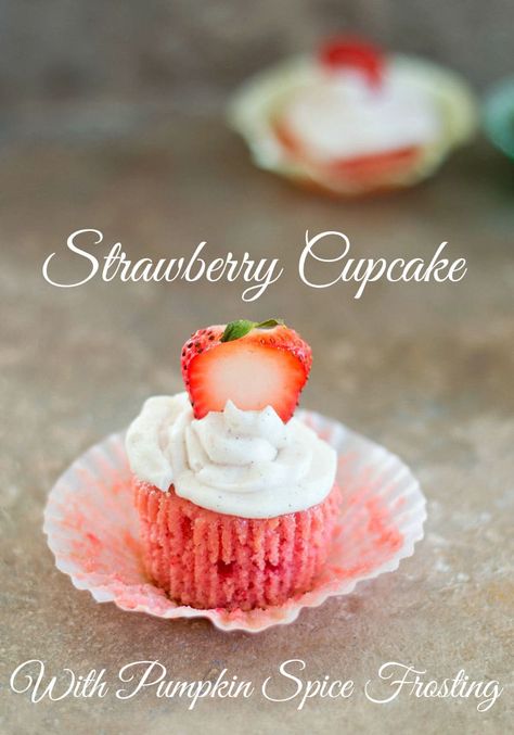 Easy to make Vegan Strawberry Cupcakes! Perfect for birthdays or a weekend baking project. Made in just 30 minutes, treat yourself to this delicious dessert. | vegan, vegetarian, egg-free desserts, egg less desserts, dairy free dessert Vegan Strawberry Cupcakes, Vegan Cupcake Recipe, Strawberry Cupcakes Recipe, Pumpkin Spice Frosting, Vegan Cake Mix, Vegan Cupcake Recipes, Strawberry Cupcake Recipes, Spice Frosting, Cake Mix Cupcakes