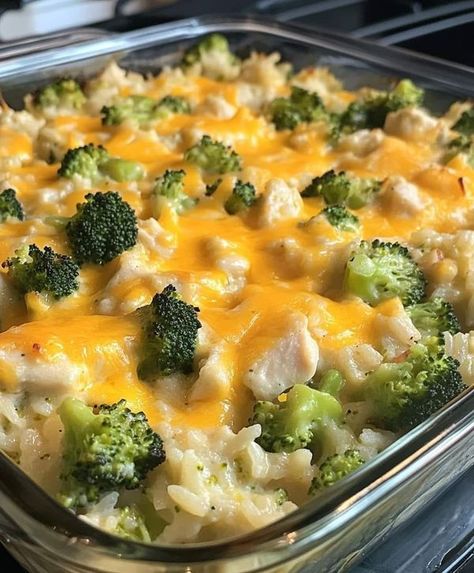 Easy Crockpot Recipes | Broccoli, Rice, Cheese, and Chicken Casserole | Facebook Crockpot Recipes Broccoli, Chicken Rice Recipes Easy, Chicken Rice And Broccoli Casserole, Chicken Rice Broccoli Casserole, Oven Chicken And Rice, Chicken Broccoli Rice Cheese Casserole, Dessert Salad Recipes, Freezer Prep, Sunday Meals