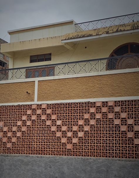 #brickjali #clay #elevation #architecture Brick Jali Design, Brick Jali, Jali Work, Elevation Architecture, Jali Design, Architecture Elevation, Electrical Safety, Roof Tiles, Bath Fixtures