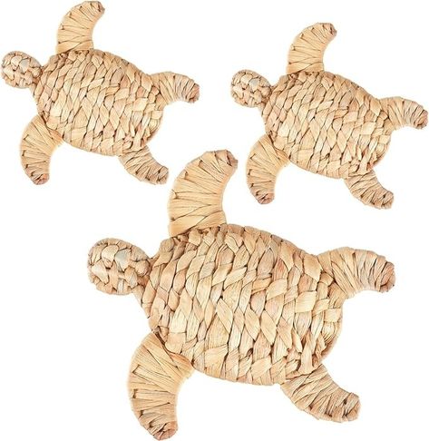 Amazon.com: Threehoney 3 Pcs Sea Turtle Beach Theme Decor 2 Size Handmade Wicker Sea Turtle Wall Decor Hanging Coastal Nautical Sculpture Table Decor for Boho Bathroom Patio Indoor Outdoor Wall Art Ornament : Home & Kitchen Turtle Wall Decor, Sculpture Table, Patio Indoor, Wall Decor Hanging, Art Ornament, Beach Theme Decor, Turtle Beach, Boho Bathroom, Outdoor Wall Art