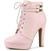 Types Of Footwear For Women, Pink Boot Heels, Pink Heel Boots, Pink Heeled Boots, Boots Target, Heeled Combat Boots, Burgundy Boots Ankle, Lace Up Block Heel, Chunky Heel Ankle Boots