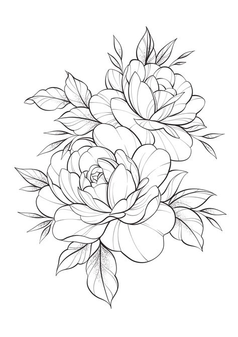 Peony Flower Back Tattoo, Flower Drawing Peony, Colored Chest Tattoo, Paeonia Tattoo, Peony Tattoo Design Drawing, Peony Drawing Tattoo, Flower Tattoos Drawings, Flower Tattoos Peony, Peonies Tattoo Design