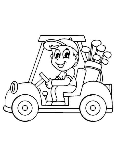 Golf Cart - Lol Coloring Pages Golf Coloring Pages, Lol Coloring Pages, Lol Coloring, Sports Coloring Pages, Coloring Page Printable, Home Sport, Golf Cart, Snow Globe, Kids Prints