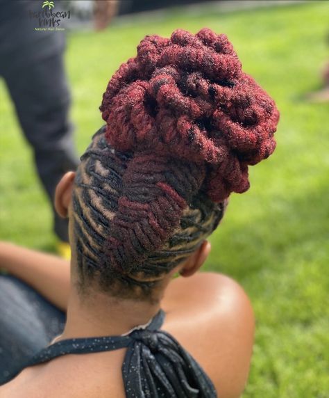 Petal Bun Locs, Elegant Loc Styles, Loc Updo Styles, Dreadlock Updo, Female Dreads Hairstyles, Intricate Updo, Women Dreadlocks, Female Dreads, Women Locs