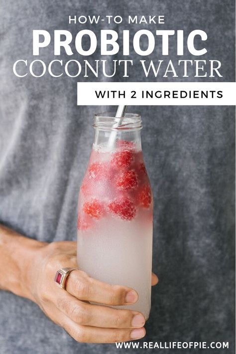 This coconut water kefir is perfect for those on GAPS, Body Ecology, low FODMAP, #glutenfree ,soy free, #grainfree #sugarfree #dairyfree #vegan or #paleo diets because there's no additives, preservatives, fillers or starches, just beneficial bugs for your gut. It can be very beneficial for people who are sensitive to traditional fermented 'wild' foods and who suffer from conditions such as histamine intolerance, SIBO, autoimmune conditions, food sensitivities, viral issues or candida overgrowth. Life Of Pie, Coconut Water Drinks, Kefir Starter, Green Tea Diet, Histamine Intolerance, Kefir Recipes, Candida Overgrowth, Probiotic Drinks, Water Kefir