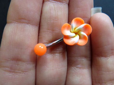 Bright Orange Hawaiian Flower Plumeria Belly by Azeetadesigns #Bright, #Orange, #Hawaiian, #Flower, #Plumeria, #Belly, #Button, #Ring, #Hawaii, #Navel, #Stud, #Jewelry, #Bar, #Barbell, #Piercing, #Tropical, #Hibiscus Orange Belly Button Piercing, Dr Jewelry, Flower Plumeria, Bellybutton Rings, Belly Piercings, Cute Nose Piercings, Jewelry Bar, Bellybutton Piercings, Belly Button Piercing Jewelry