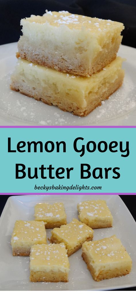 Lemon Butter Bars, Oey Goey Butter Bars, Ooey Gooey Butter Bars, Gooey Lemon Bars, Gooey Butter Bars, Butter Cake Bars, Ooey Gooey Cake, Lemon Velvet Cake, Ooey Gooey Bars