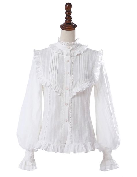 Blouse Casual Fashion, Classic Lolita, White Long Sleeve Shirt, Japanese Street Fashion, J Fashion, Blouse Shirt, Lolita Dress, Dream Clothes, Lolita Fashion