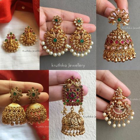 Best Selling Earrings Designs ~ South India Jewels Latest Earrings Design Indian Gold, Buttalu Earrings Gold Bridal Latest, Gold Earrings Designs For Wedding, Gold Studs Earrings Indian, Bridal Earrings Indian, Gold Buttalu, Bridal Jewlery, Latest Earrings Design, Jumka Earrings