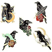 Brooch Corsage, Lapel Brooch, Enamel Pin Collection, Backpack Pins, Music Painting, Black Crow, Punk Jewelry, Enamel Lapel Pin, Bird Brooch