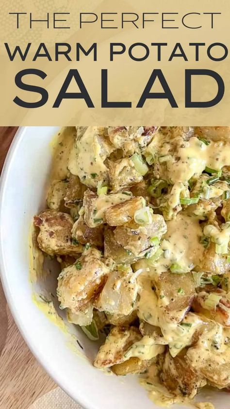 This warm potato salad recipe is the perfect side for any barbecue, pot luck or get together! Its simple and so flavorful! Warm Potato Salad, Potatoes Salad, Warm Potato Salads, Potato Salads, Bbq Side, Bbq Sides, Potato Salad Recipe, Pot Luck, Main Dish Salads