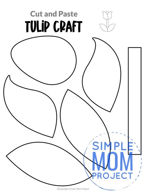 Tulip Craft Preschool, Tulip Crafts, Tulip Template, Tulip Craft, Flower Activities For Kids, Flower Templates Printable Free, Spring Flower Crafts, Sun Crafts, Flower Crafts Kids