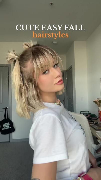 Hairstyles For Short Hair With Fringe, Full Fringe Hairstyles Shoulder Length, Cute Hairstyles For A Bob, Short Hair W Bangs Hairstyles, Style Short Bangs, Coachella Hairstyles, Modelling Ideas, Style Bangs, Concert Hairstyles