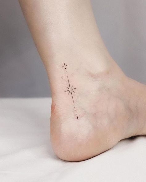 Star Ankle Tattoo, Back Of Ankle Tattoo, Cream Tattoo, Our Mindful Life, Celestial Tattoo, Ankle Bracelet Tattoo, Ankle Tattoo Designs, Ankle Tattoos For Women, Ankle Tattoos