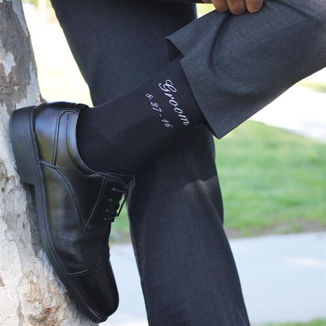 Personalized Pair of Wedding Party Socks! | Groom Groom Socks, Embroidered Socks, Wedding Prep, Event Company, Bridal Show, Groom Outfit, Seattle Wedding, The Groom, Event Styling