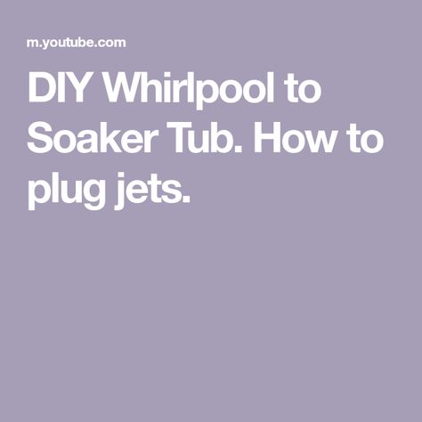 DIY Whirlpool to Soaker Tub. How to plug jets. Step In Tub, Bathroom Restoration, Jet Tub, Diy Hot Tub, Soaker Tub, Whirlpool Tub, Jacuzzi Tub, Jetted Tub, Diy Kitchen