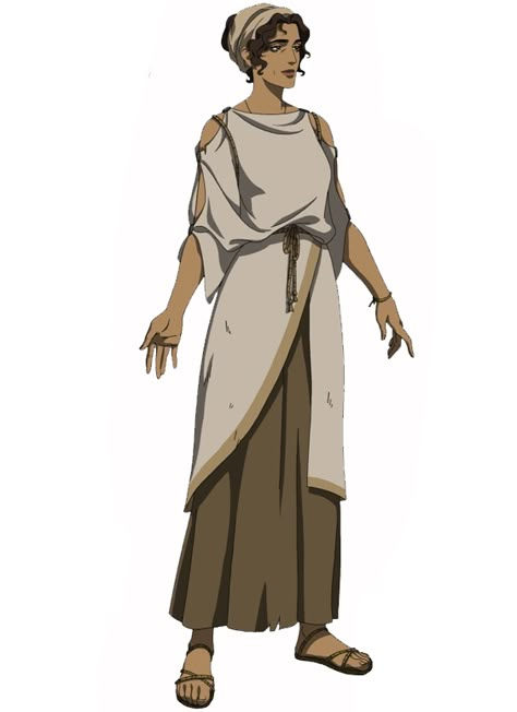 Roman Character Design, Greek Character Design, Ancient Greece Clothing, Greek Chiton, Greek Character, Greek Outfit, Blood Of Zeus, Greek People, Roman Characters