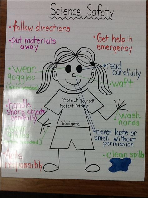 Science safety poster as an anchor chart for when students are working on experiments Science Safety Anchor Chart, Science Safety Posters, Science Safety Rules, Safety Worksheets, Classroom Structure, Science Lab Safety, Science Safety, Science Logo, Science Chart