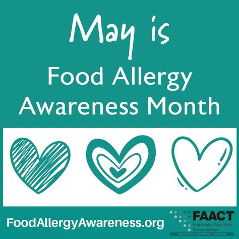 May Is #FoodAllegyAwarenessMonth (FAAM)!    It's time for the #foodallergy community to shine!  Visit our website for more ideas and activities – and Share the FAACT's!  #FoodAllergies #Allergy #Allergies #Anaphylaxis #Anaphylactic #AnaphylaxisAwareness #AllergyAwareness #FoodAllergyLife #FoodAllergyFamily #School #Education #Advocacy #Awareness #FoodAllergyEducation #FoodAllergyAdvocacy #LearnTheFAACTs #KnowTheFAACTs Food Allergy Awareness, Food Allergies Awareness, Allergy Awareness, Food Allergens, Teacher Design, Food Intolerance, Food Allergy, School Education, Preschool Lessons