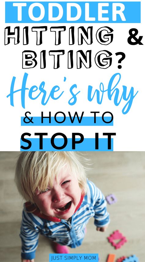 8 Reasons Your Toddler is Hitting or Biting and How to Stop It - Just Simply Mom Aggressive Toddler, Hitting Toddler, Toddler Speech, Parent Advice, Toddler Parenting, Raising Teenagers, Behaviour Strategies, Toddler Biting, Toddler Behavior