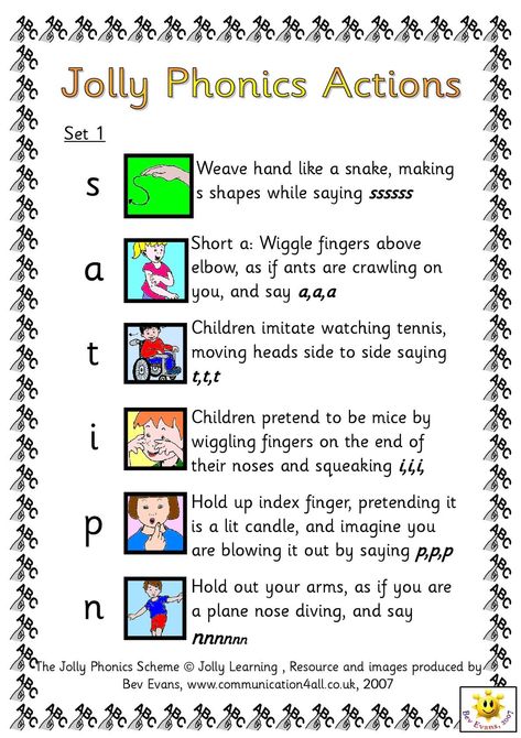 Set 1 s Weave hand like a snake, making s shapes while saying ssssss a Short a: Wiggle fingers above elbow, as if ants are crawling on you, and say a,a,a t Children imitate watching tennis, moving heads side to side saying t,t,t i... Jolly Phonics Order, Jolly Phonics Printable, Jolly Phonics Songs, Phonics Display, Phonic Sounds, Jolly Phonics Activities, Desktop Planner, Phonics Cards, Phonics Flashcards