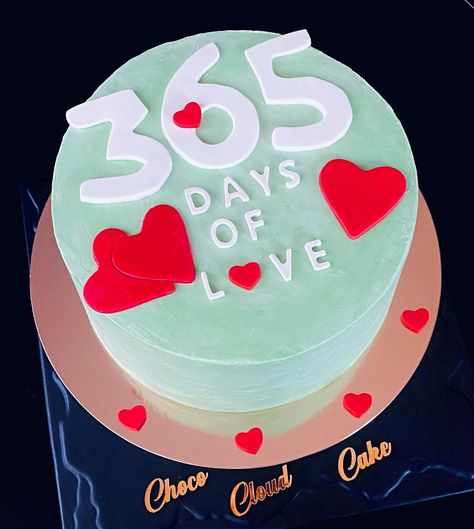 1st anniversary cake 
365 days of love 1 St Anniversary Cake, 1st Year Anniversary Cake, 1st Anniversary Cake Ideas Couple, Cake For 1st Anniversary, 365 Days Cake, Happy 1st Anniversary Cake, 1 Anniversary Cake, 1st Anniversary Cake Designs, 1 Year Anniversary Cake Ideas