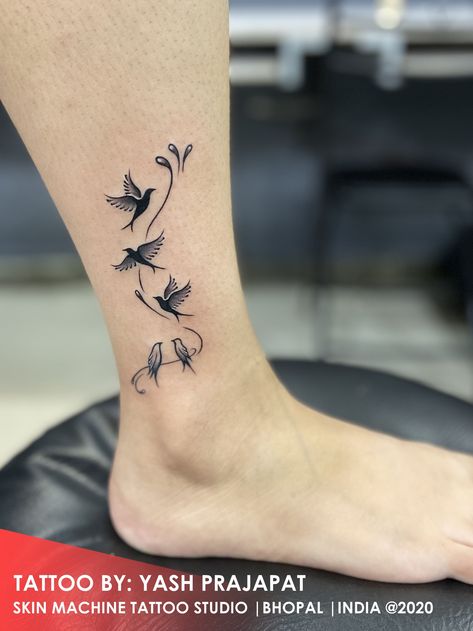 Birds tattoo #tattoo #ink #art #idea #design #bird Bird On A Limb Tattoo, Birds Tattoos For Women, Bird Tattoos For Women Arm, Bird Ankle Tattoo, Bird Tattoos For Women, Freedom Tattoos, Bird Tattoo Wrist, Ankle Tattoos For Women, Herz Tattoo