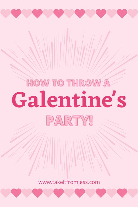 Find out how to throw a fun and easy Galentine's Day party with all of your favorite gal pals! Tips and inspiration for the perfect party! Galentines Party Printables, Galentines Party Invitations Free, Galentines Party Checklist, Galentines Party Invites, Galentines Party Games For Adults, Valentines Day Party Activities, Galentines Party Invitation, Galentine Party Activities, Galentines Invitation Template