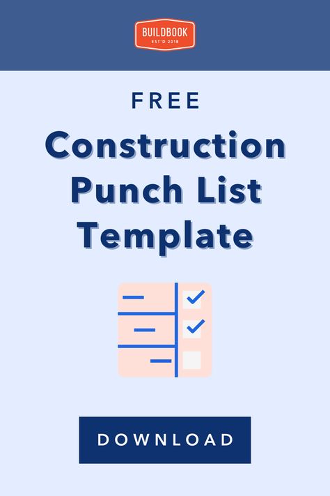 This easy-to-use construction punch list template has been created by BuildBook as a simple way for busy home builders and remodelers to quickly create, manage and share project punch lists. Included in this template is an input sheet to add your project information, a worksheet to add and manage your punch list items, and a series of summary sheets to show your punch list by assignee, room, category, and status. General Contractor Checklist, Barn Dominium, Construction Contractors, A Worksheet, Project List, Residential Construction, New Home Construction, List Template, General Contractor