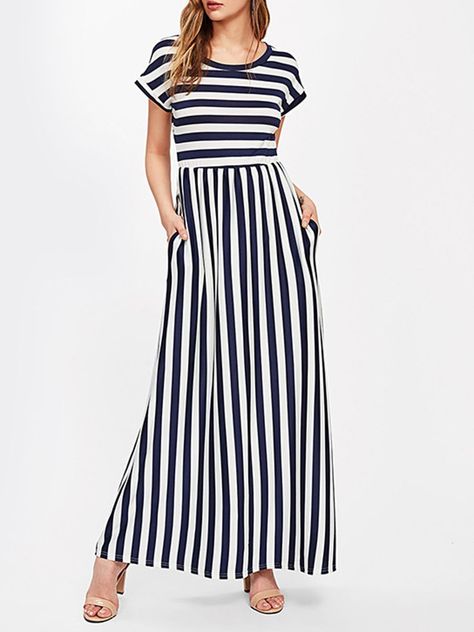 Mode Disco, Vacation Maxi Dress, Striped Dress Summer, Elegant Dresses For Women, Full Length Dress, Maxi Robes, Striped Maxi Dresses, Maxi Dress Green, Daily Dress