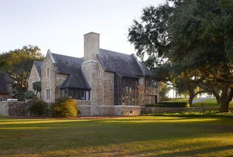 Mcalpine Interiors, Tudor Exterior, Bobby Mcalpine, Book Poetry, Exterior Materials, Coastal Living Magazine, Family Villa, New Architecture, Family Estate