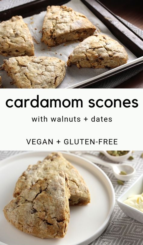 Cardamom Scones, Scones Vegan, Wallpaper Food, Vegan Scones, Gluten Free Scones, Dessert Aux Fruits, Tofu Scramble, Gluten Free Breakfasts, Scone Recipe