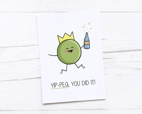 Congratulations Pun Card, You Did It Card Diy, Watercolor Cards Congratulations, Well Done Cards Handmade, Congratulations Doodle, Congrats Card Ideas, Congratulations Drawing, Diy Congratulations Card, Congratulations Card Ideas