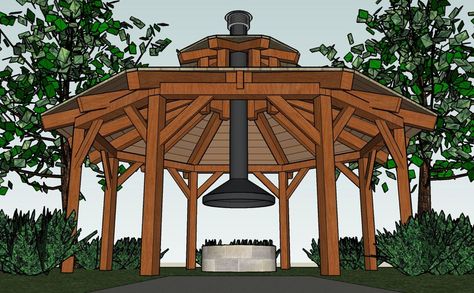 timber frame gazebo Timber Frame Gazebo, Pergola Shade Diy, Gazebo Decor, Gazebo With Fire Pit, Fire Pit Decor, Diy Gazebo, Backyard Fire Pit, Fire Pit Materials, Small Fire Pit