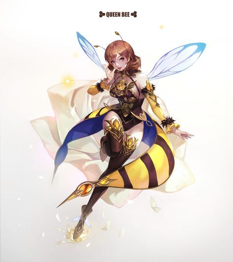 Character concept_queen bee, HY yun on ArtStation at https://www.artstation.com/artwork/4boXYL Bee Humanoid, Bee Girl Character Design, Bee Character Design, Bee Anime, Bee Oc, Bee Woman, Queen Bee Art, Queen Bees Art, Queen Drawing