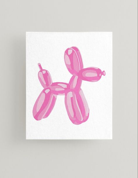 Preppy balloon animal canvas painting #preppy #animals #dogs #dorm #dormdecor #art #painting #canvas #redbubble #balloons Ballon Animal Painting, Pink Preppy Painting, Balloon Animal Art, Preppy Painting Ideas On Canvas, Balloon Animal Painting, Easy Dog Painting, Preppy Art Ideas, Painting Ideas Preppy, Room Canvas Painting Ideas