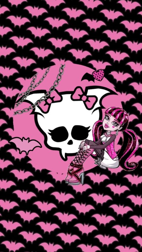 Halloween Y2k Wallpaper, Draculaura Wallpaper Iphone, Draculaura Wallpaper Aesthetic, Monster High Wallpaper Draculaura, Monster High Draculaura Wallpaper, Draculaura Aesthetic Wallpaper, Y2k Halloween Wallpaper, Monster High Aesthetic Wallpaper, Monster High Wallpaper Aesthetic